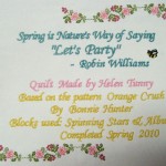 Let's Party Quilt Label